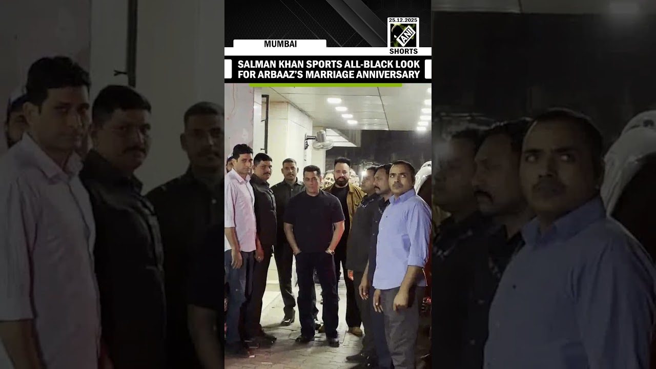Salman Khan flaunted a smart all-black look as he arrived for Arbaaz Khan’s marriage anniversary