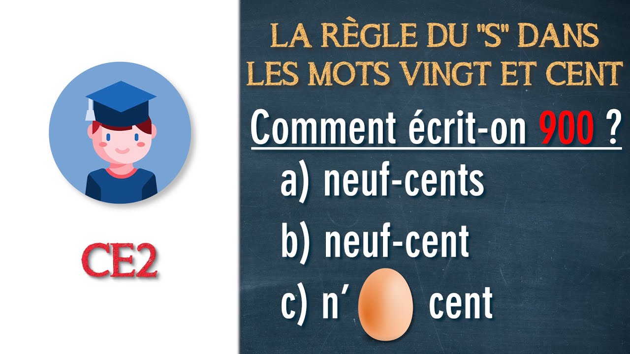 La règle du "S" dans les mots Vingt et Cent  - CE2 - Petits Savants