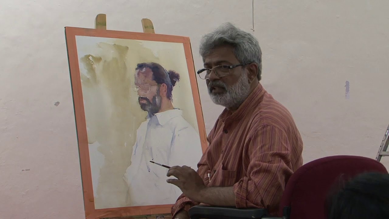 #PortraitPainting Demo by Shri #VasudeoKamath - Time Lapse
