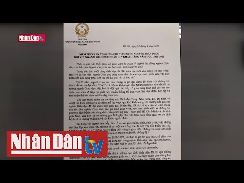 Video Thư của Chủ tịch nước nhân dịp khai giảng năm học mới - YouTube