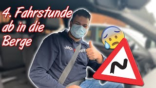 Vierte Fahrstunde mit Mattia  Bergstrasse, Wenden und Notbremsung