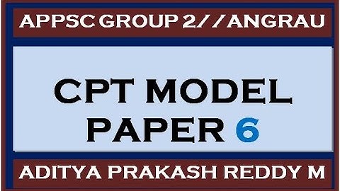 APPSC CPT MODEL PAPER 6 /APPSC/ANGRUA (WITH MS ACCESS SYLUBUS/CPT)/Group 2