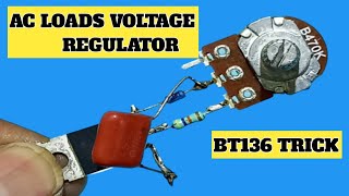 AC LOADS VOLTAGE REGULATOR USE BT136 TRICK ||#BT139 #technical #technicalamar