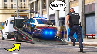 Towing illegally parked Police Cars!! (GTA 5 Mods)