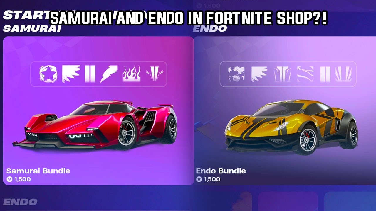 *NEW* Samurai and Endo Cars In Fortnite Item Shop!! Rocket League