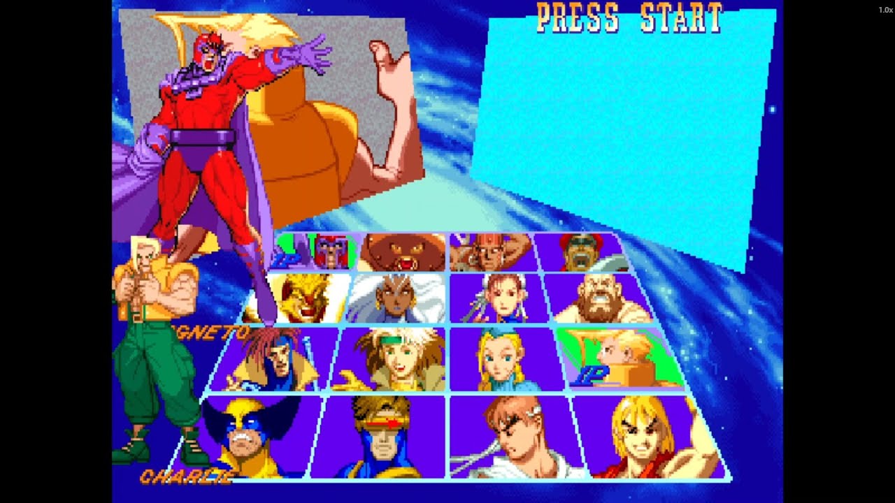 Magneto & Charlie Strike Hard! | X-Men vs Street Fighter Arcade Gameplay