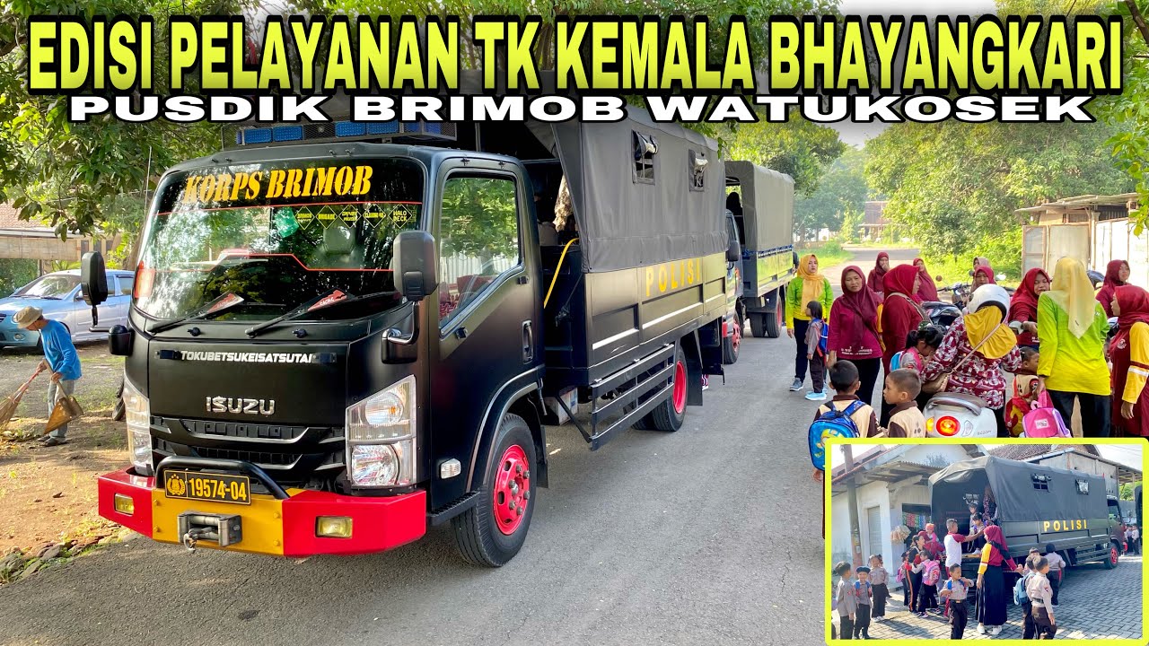 KONVOI TIGA TRUK‼️FULL PELAYANAN TK KEMALA BHAYANGKARI PUSDIK BRIMOB