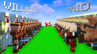 Extreme VILLAGERS vs PILLAGERS - RAID vs VILLAGER in Minecraft Mob Battle