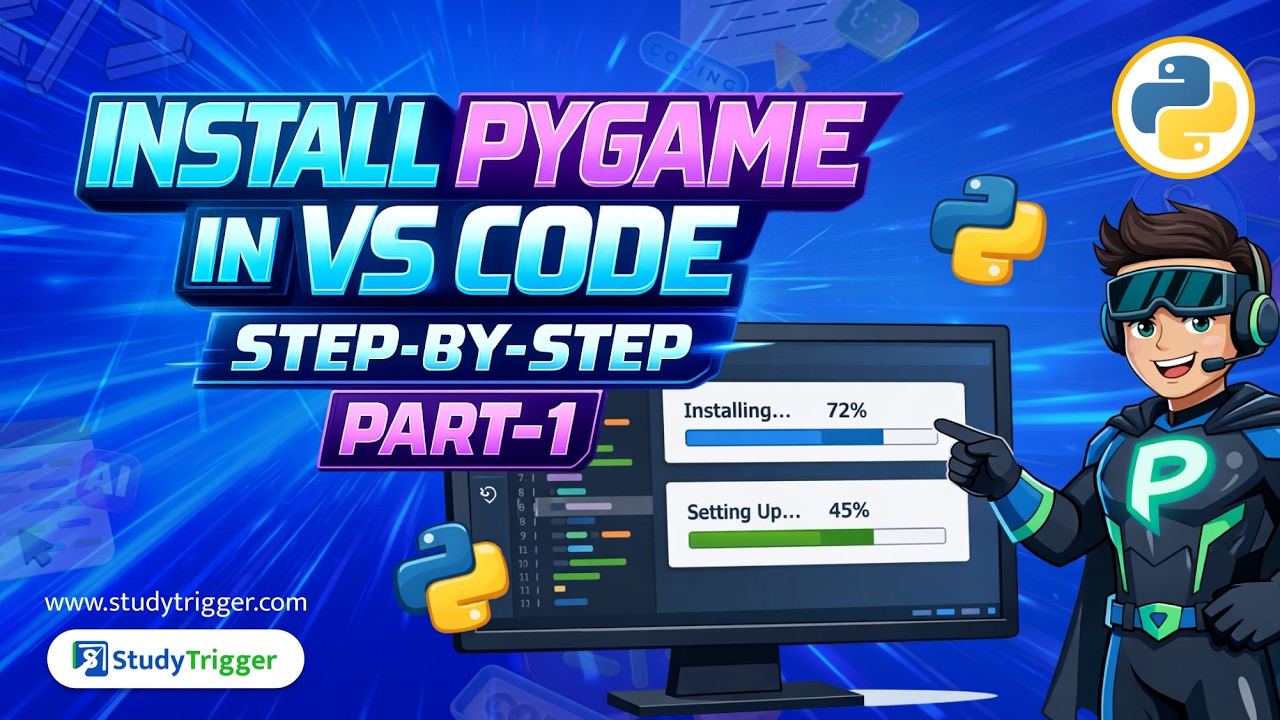 Install PyGame in VS Code | Step-by-Step Guide | PyGame - YouTube