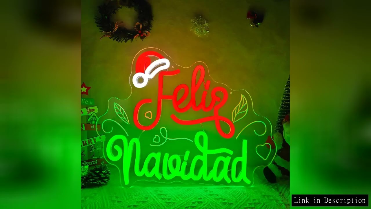 Feliz Navidad Neon Sign for Wall Decor Carving Dimmable Switch Christmas Light Up Sign for Mexican P