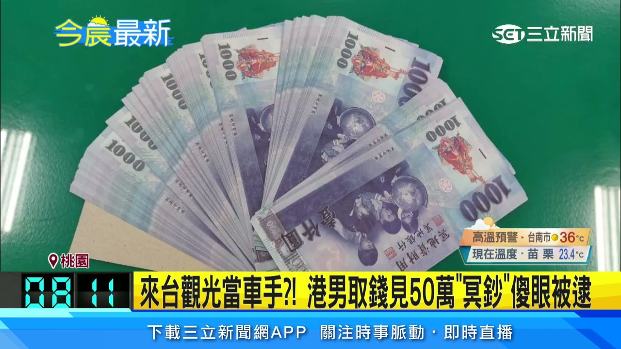 來台觀光當車手 ! 港男取錢見50萬「冥鈔」傻眼被逮｜三立新聞網 SETN.com