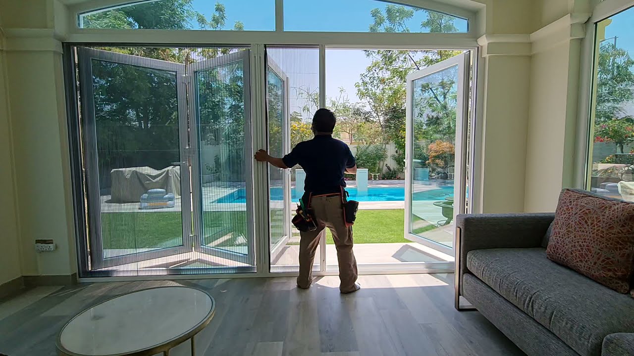 Insect screen wide sliding retractable JP Dubai