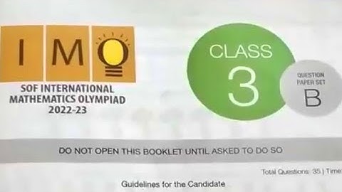 2022-23 IMO International Math Olympiad Class 3 Solved Question paper Set B #class3 #sof #olympiad