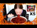 Korean 5x Spicy Fire Noodle Stew Challenge