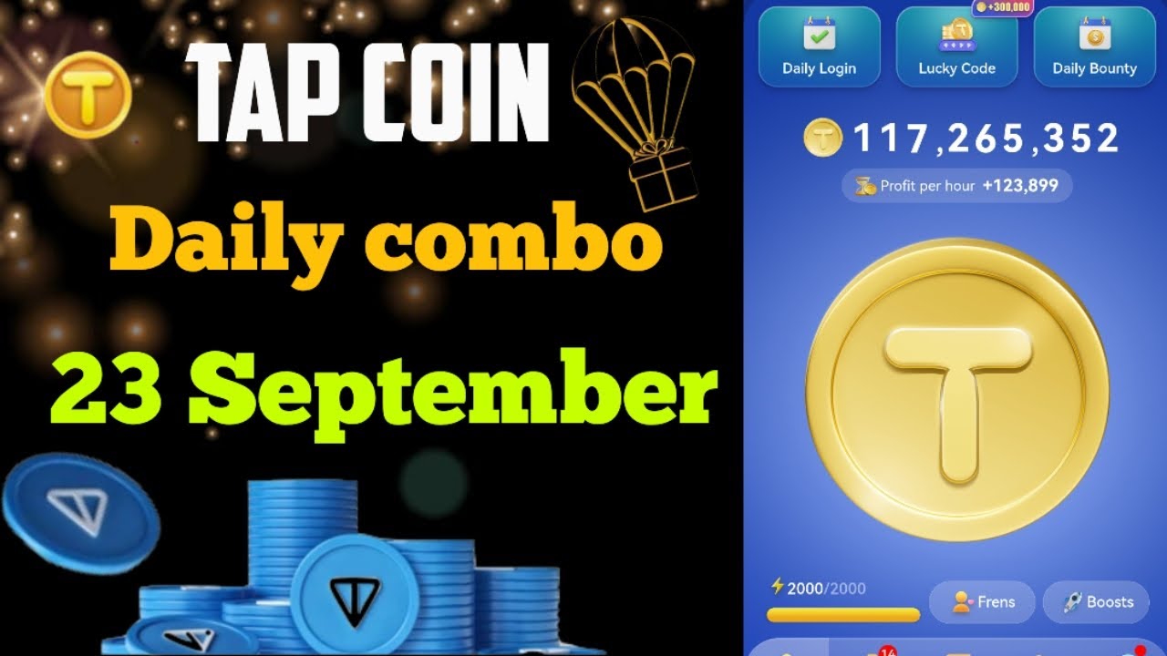 Tap coin daily bounty | tap coin daily bounty 23 September | today tap coin 