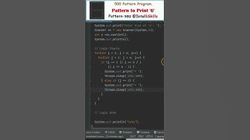Java Pattern-102 | Print 6 | 500 Java Pattern Programs #shorts #java #coding #programming