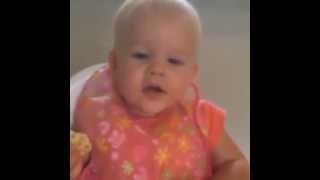 Grandma asked Ellia "what does grandma say?" This was her answer hahaa.