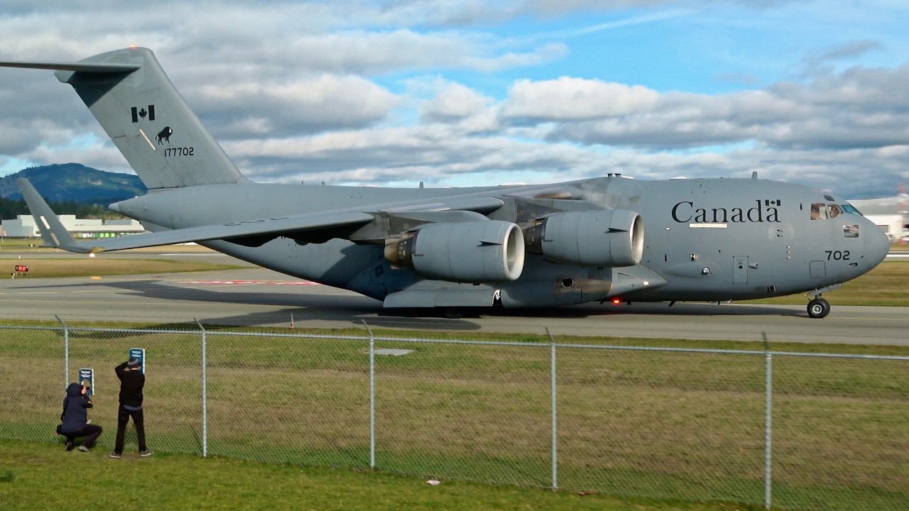 RCAF CC-177 Globemaster Takeoff from Victoria International Airport CYYJ
