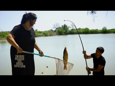 Survival In The Lake! Hunting for Fish 10 kg! Recipe for Delicious Fish in a Special Marinade!