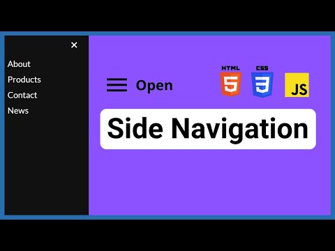 Side Navigation Using HTML CSS & JAVASCRIPT