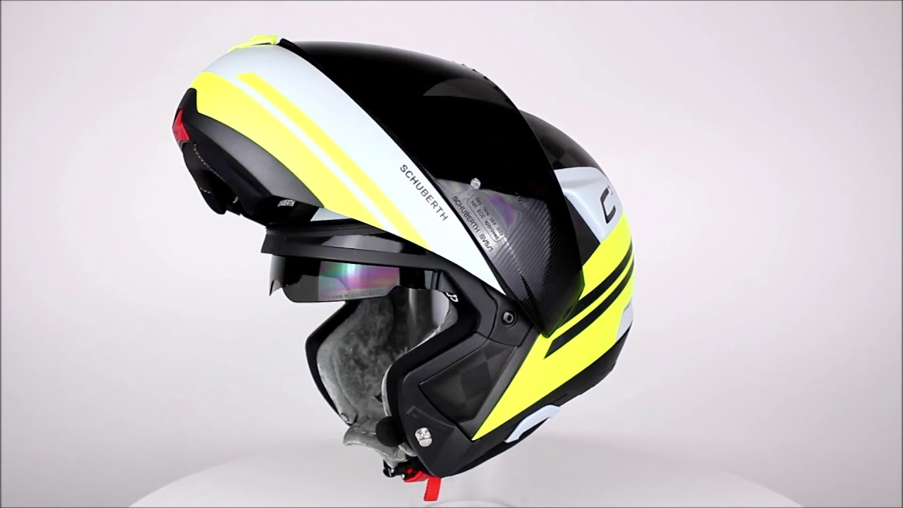 SCHUBERTH C4 Pro Carbon Tempest Yellow Helmet - YouTube