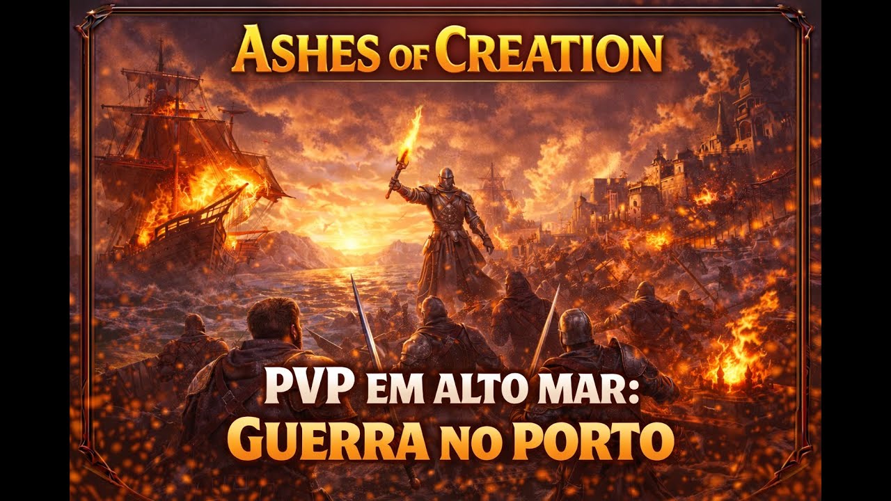 Ashes of Creation - PVP em Alto Mar: Guerra no Porto! 