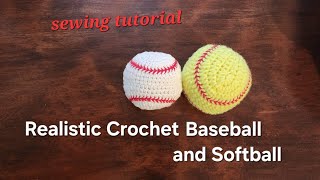 Sewing a CROCHET BASEBALL or softball (with my paid crochet pattern)