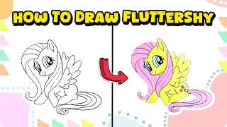 Cómo dibujar a Fluttershy de My Little Pony: Dibujo fácil y coloreado screenshot 5