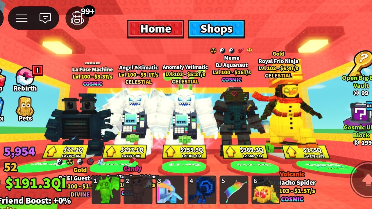 I Got 4 Celestials, 18 Cosmics, and 13 Divines in Break a Brainrot