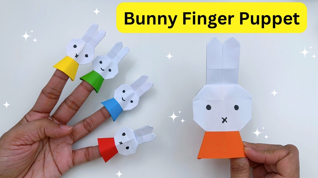 DIY BUNNY FINGER PUPPET | Origami bunny Pencil Topper |origami Craft / paper Craft For School