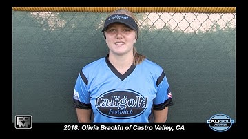 2018 Olivia Brackin Shortstop and Third Base Softball Skills Video - Cali Gold
