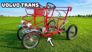 I motorize a 4-wheeled bicycle using a car transmission (Part 1 )