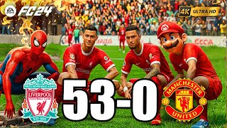FIFA 24 - RONALDO, MESSI, SPIDER MAN ALL STARS PLAYS TOGETHER | Liverpool 53-0 Manchester United