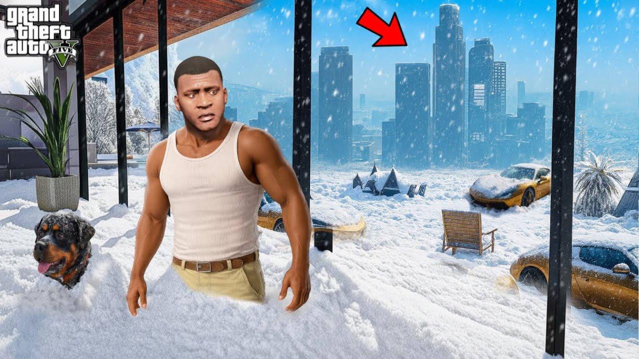 Franklin ESCAPED the BIGGEST SNOW STORM in Los Santos 🌨️😭 | GTA 5 Telugu Survival Story”