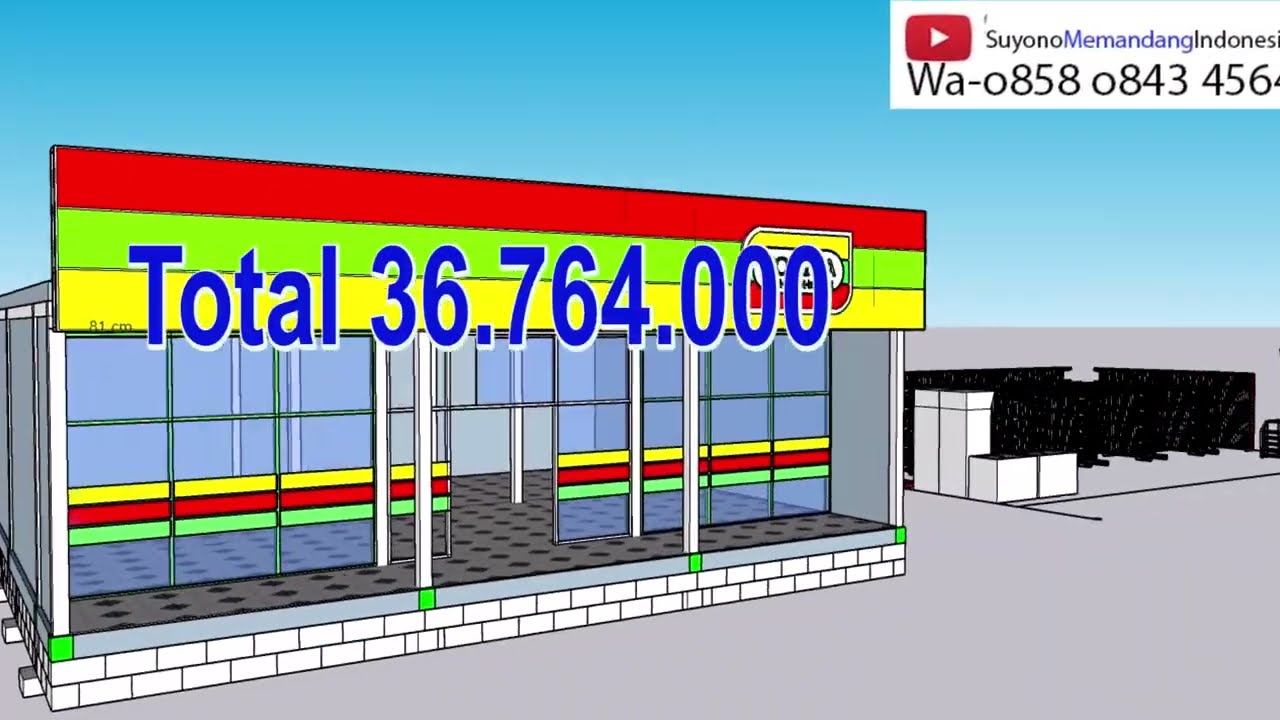 RAB bikin Minimarket Setara Alfa Indomaert  12 m x 9,5 m Desain murahnya
