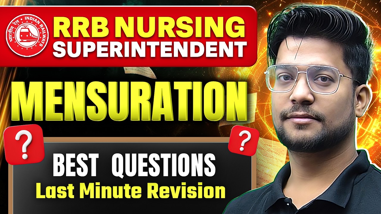 NORCET NON NURSING (MENSURATION by Pradeep Sir ) MCQs CLASS 73 | Detailed Explanations
