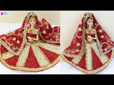 Barbie Doll Lehenga For Wedding Reception Barbie Doll With Indian Bridal Dress And Jewellery 