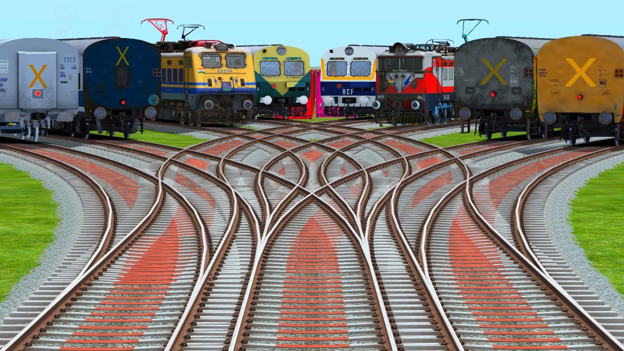 8️⃣-Trains Crossing Back To Back On Bumpy Railroad Tracks | train ...