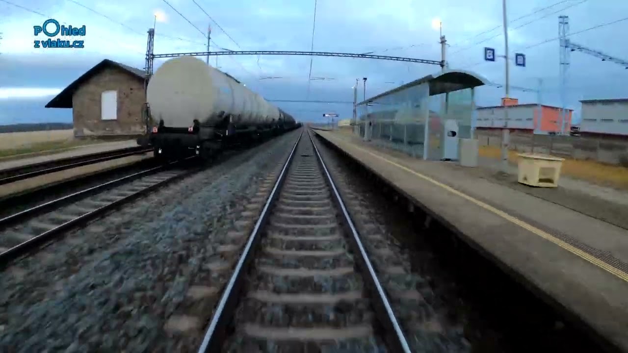 Olomouc hl. n. - Kostěnice / POHLED NA TRAŤ Z ČELA SOUPRAVY / 4K KVALITA