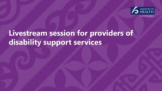 Livestream session for providers of disability support services