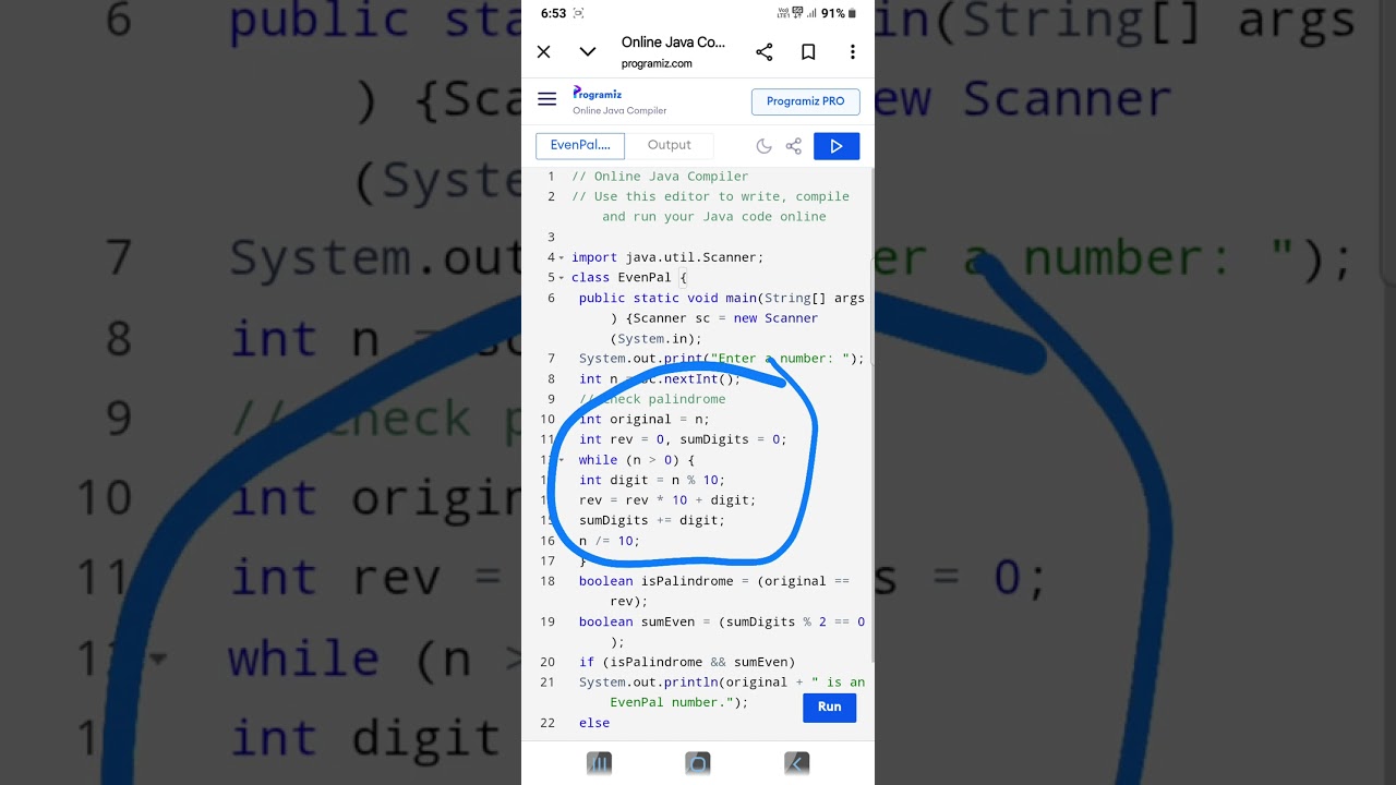 Evenpal number program in working 