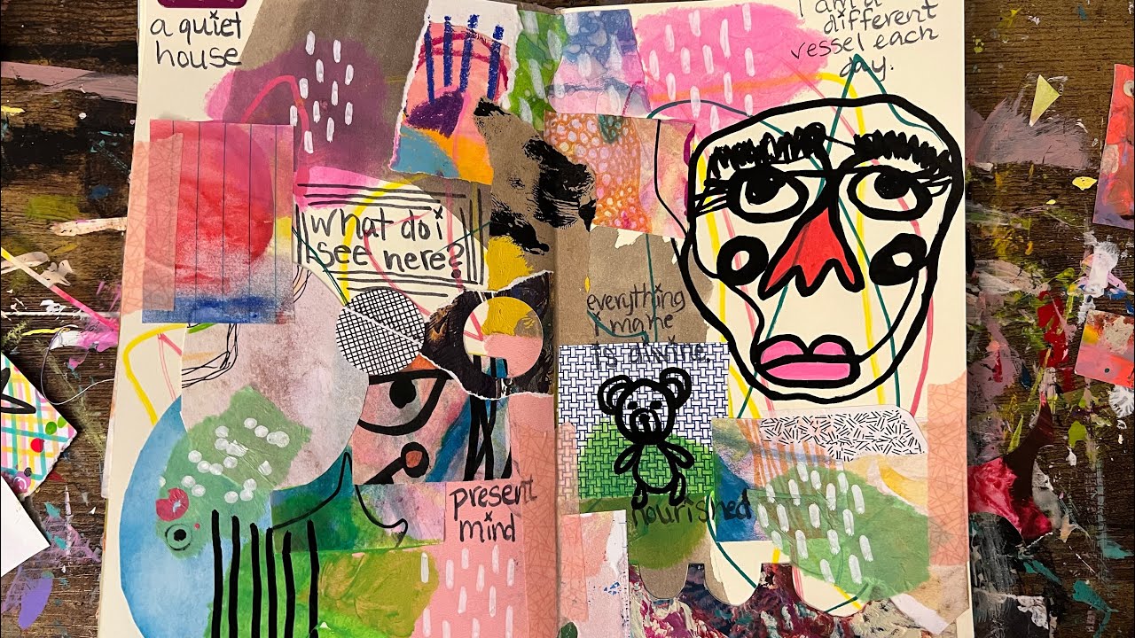 Consitency Collage Sketchbook with me and discussing consistency in creativity, art ...