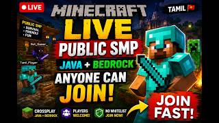 Minecraft live tamil | Public SMP 😱 Java + Bedrock Anyone Can Join!