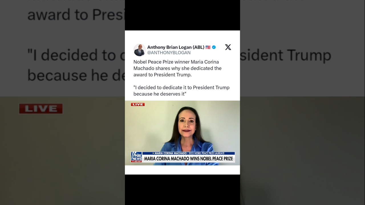 Nobel Peace Prize Winner Maria Machado Dedicates Award To Trump!