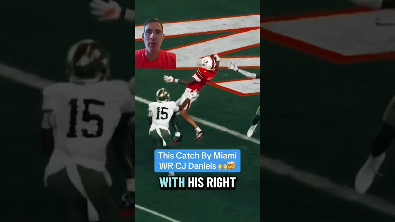 Miami Hurricanes WR CJ Daniels Makes Incredible Catch vs. Notre Dame In Week 1 🙌