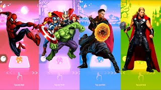 Spiderman 🆚 Avengers 🆚 Doctor Strange 🆚 Thor | Marvel Heroes | Tiles Hop Fun Ball