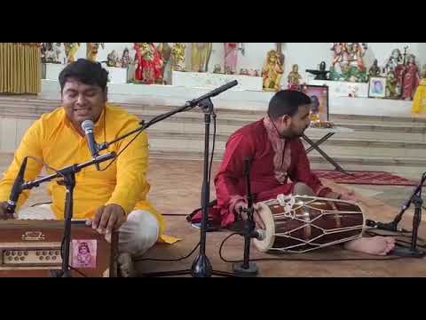 Keshav Shankar of Piarco displays his singing talent at Bhajan Mala