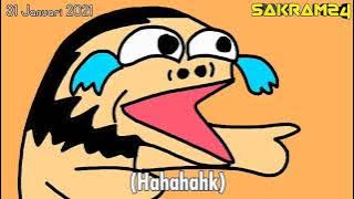 bapak muka munyet menertawakan diri sendiri