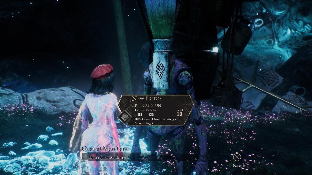 Clair Obscur: Expedition 33 Buy Critical Stun PICTOS from Gestral merchant in Sacred river