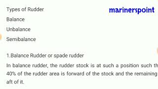 Types of Rudder in Shape |Types of rudder | Types of rudder used in ships